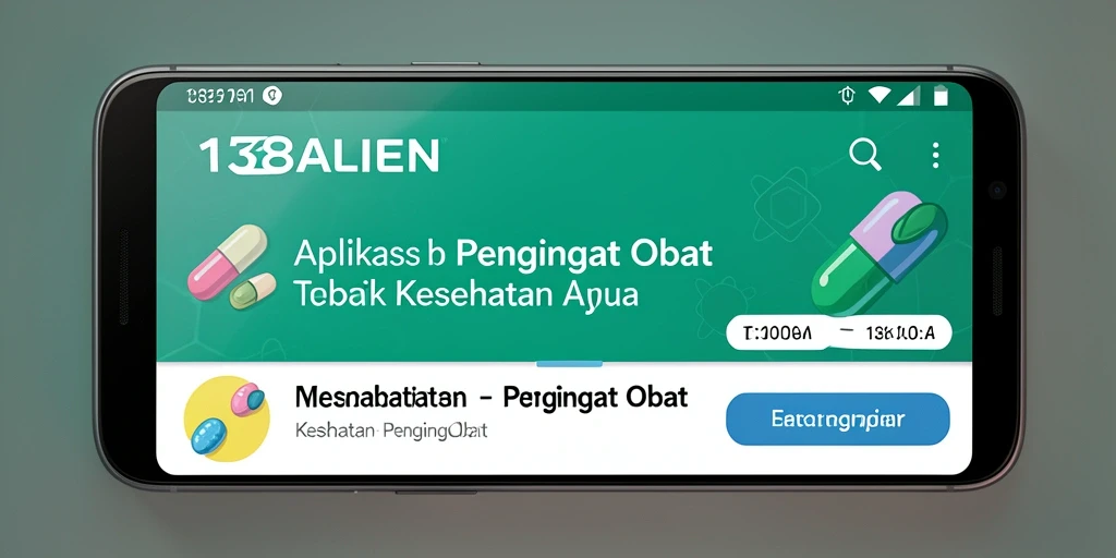 Antarmuka sederhana yang menampilkan jadwal minum obat.