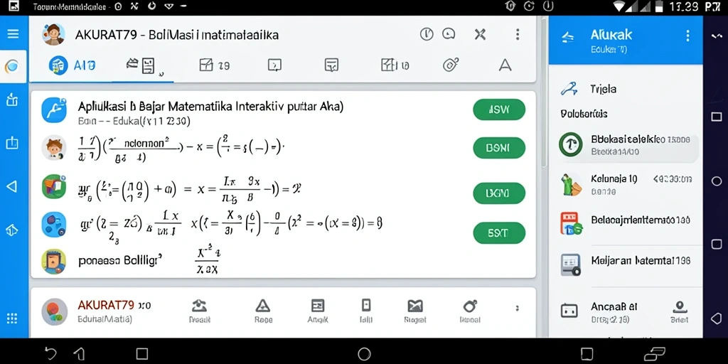 Tampilan antarmuka AKURAT79 yang mudah digunakan untuk belajar matematika.