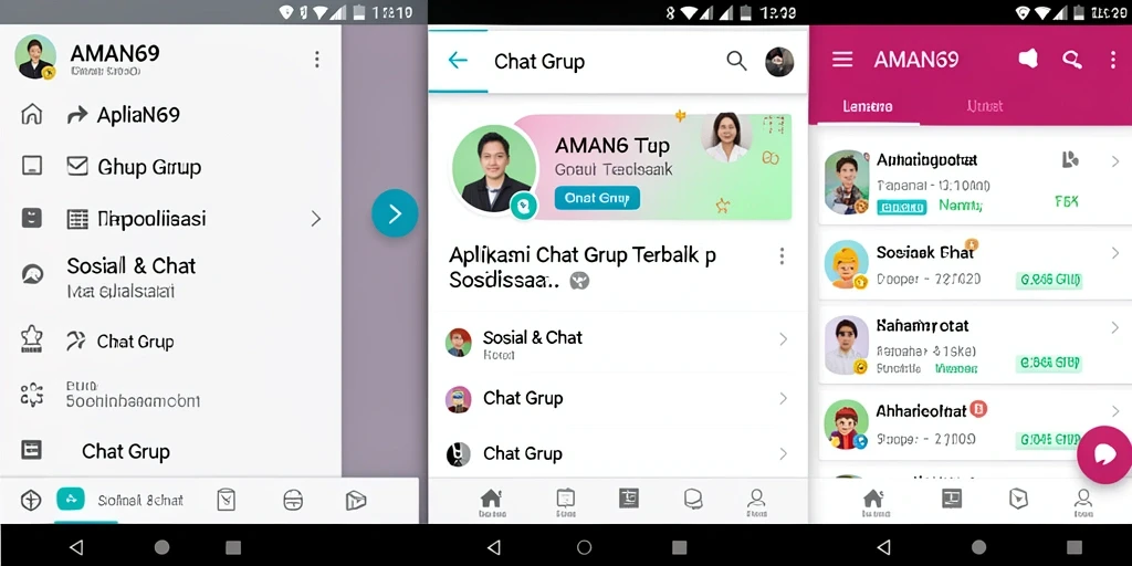 Tampilan antarmuka AMAN69 yang menarik dan fungsional untuk Chat Grup.