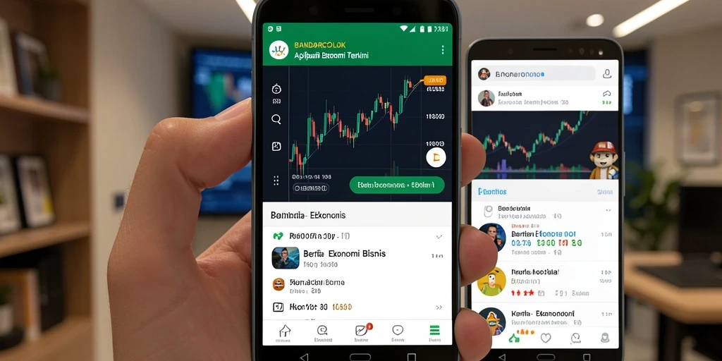 Screenshot utama BANDARCOLOK menampilkan antarmuka aplikasi berita ekonomi.