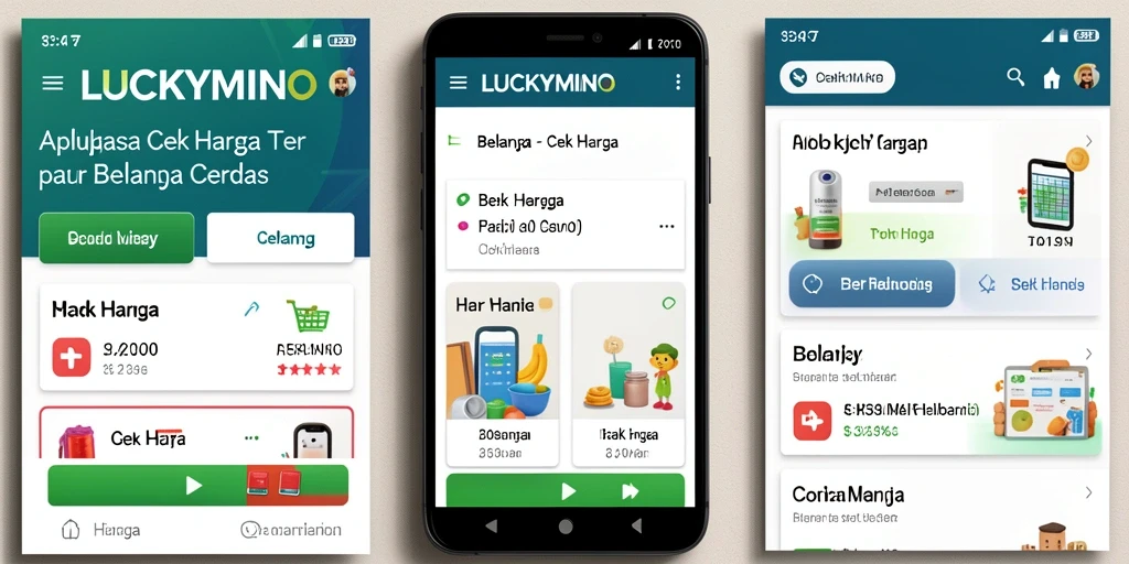Tampilan antarmuka Cek Harga LUCKYMINO dengan fitur sederhana.