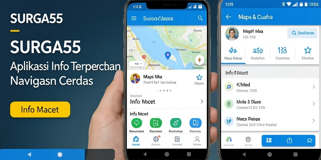 Antarmuka aplikasi SURGA55 menampilkan peta lalu lintas terkini.