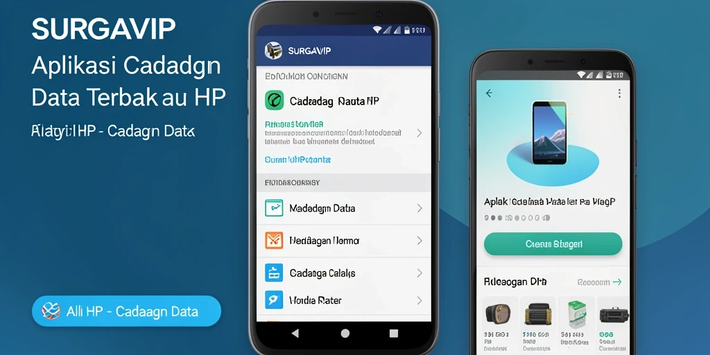 Tampilan antarmuka utama SURGAVIP untuk cadangan data.